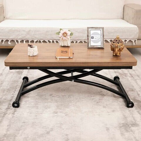 Masuta de cafea, Hanah Home, Mini Juppo Ext, MDF, Nuc / Negru