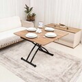Masuta de cafea, Hanah Home, Mini Juppo Ext, MDF, Nuc / Negru