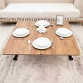 Masuta de cafea, Hanah Home, Mini Juppo Ext, MDF, Nuc / Negru