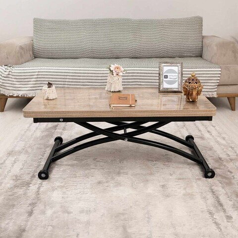Masuta de cafea, Hanah Home, Mini Juppo Ext, MDF, Antic / Negru