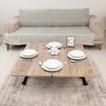 Masuta de cafea, Hanah Home, Mini Juppo Ext, MDF, Antic / Negru