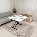 Masuta de cafea, Hanah Home, Mini Juppo Ext, MDF, Alb/Negru