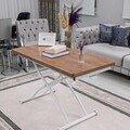 Masuta de cafea, Hanah Home, Juppo Ext, MDF, Nuc/Alb