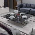 Masuta de cafea, Hanah Home, Juppo Int, MDF, Marmură neagră / Crom