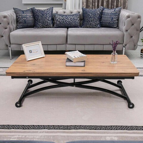 Masuta de cafea, Hanah Home, Juppo Ext, MDF, Pin / Negru