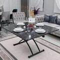 Masuta de cafea, Hanah Home, Juppo Ext, MDF, Negru