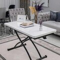 Masuta de cafea, Hanah Home, Juppo Ext, MDF, Alb/Negru