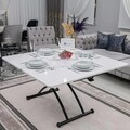 Masuta de cafea, Hanah Home, Juppo Ext, MDF, Alb/Negru
