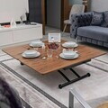 Masuta de cafea, Hanah Home, Juppo Ext, MDF, Nuc / Negru