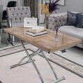 Masuta de cafea, Hanah Home, Juppo Ext, MDF, Antic / Crom