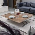 Masuta de cafea, Hanah Home, Juppo Ext, MDF, Antic / Crom