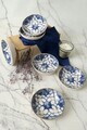 Set boluri pentru sos, Hermia, 275KRM2007, Ceramica, Alb/Albastru