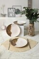 Set farfurii pentru desert, Hermia, 275KRM2011, Ceramica, Maro/Alb
