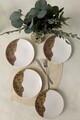 Set farfurii pentru desert, Hermia, 275KRM2011, Ceramica, Maro/Alb