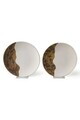 Set farfurii pentru desert, Hermia, 275KRM2011, Ceramica, Maro/Alb