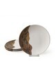 Set farfurii pentru desert, Hermia, 275KRM2011, Ceramica, Maro/Alb