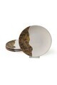 Set farfurii pentru desert, Hermia, 275KRM2011, Ceramica, Maro/Alb