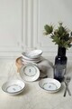Set boluri pentru sos, Hermia, 275KRM2012, Ceramica, Alb / Bleumarin / Verde