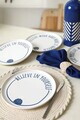 Set farfurii pentru desert, Hermia, 275KRM2014, Ceramica, Alb / Bleumarin