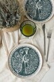 Set farfurii pentru desert, Hermia, 275KRM2016, Ceramica, Crem / Albastru marin