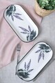Set platouri servire, Hermia, 275KRM2461, GRESIE CERAMICĂ, Antibacterian, Alb mat