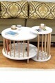 Set masute de cafea, Hanah Home, Peka-Set108, PAL, Alb