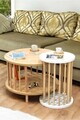 Set masute de cafea, Hanah Home, Peka-Set108, PAL, Stejar Safir / Alb