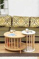 Set masute de cafea, Hanah Home, Peka-Set108, PAL, Stejar Safir / Alb