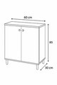 Dulap multifunctional, Hanah Home, Peka10Pk, 60x85x30 cm, PAL, Pin