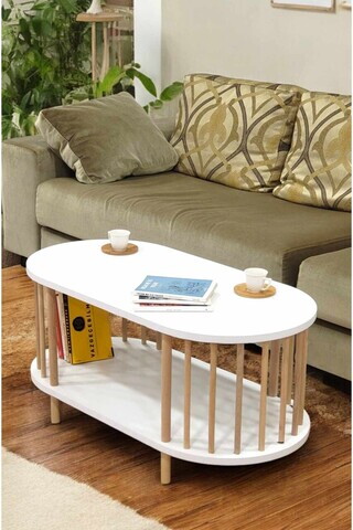 Masuta de cafea, Hanah Home, Peka-0111, 90x43x45 cm, PAL, Alb
