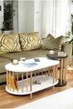 Set masute de cafea, Hanah Home, Peka111-125, PAL, Alb / Antracit