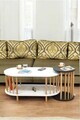 Set masute de cafea, Hanah Home, Peka111-125, PAL, Alb / Antracit