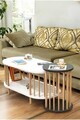 Set masute de cafea, Hanah Home, Peka111-125, PAL, Alb / Antracit
