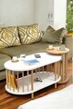 Set masute de cafea, Hanah Home, Peka111-125, PAL, Stejar alb / safir