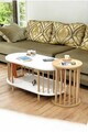Set masute de cafea, Hanah Home, Peka111-125, PAL, Stejar alb / safir