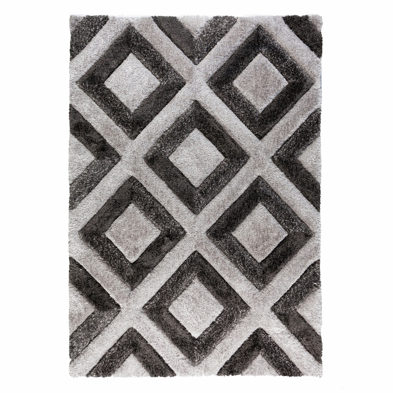 Covor Diamonds Silver Charcoal, Flair Rugs, 160 x 230 cm, poliester