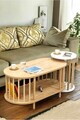 Set masute de cafea, Hanah Home, Peka111-125, PAL, Stejar Safir / Alb