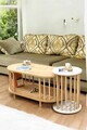 Set masute de cafea, Hanah Home, Peka111-125, PAL, Stejar Safir / Alb