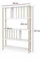 Corp biblioteca, Hanah Home, Peka145, 90x137x20 cm, PAL, Alb