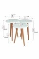 Set masute 3 piese, Hanah Home, Ck152Ck, PAL, Alb