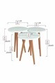 Set masute 3 piese, Hanah Home, Peka-152, PAL, Alb / Natural