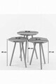 Set masute 3 piese, Hanah Home, Peka-155, PAL, Alb