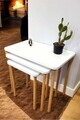 Set masute 3 piese, Hanah Home, Peka0015-S, PAL, Alb