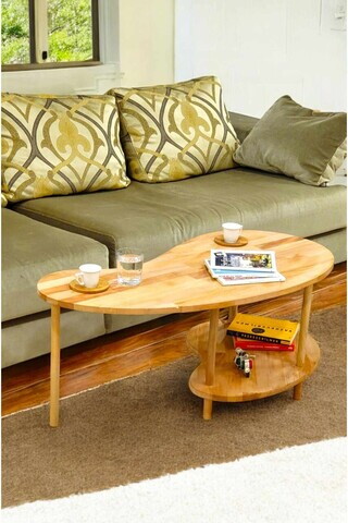 Masuta de cafea, Hanah Home, Tyc7725C83108E8E00, 100x43x48 cm, Lemn masiv, Lemn