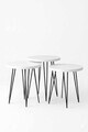 Masute (3 Pieces), Hanah Home, Peka252, PAL, Alb/Negru