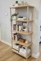 Corp biblioteca, Hanah Home, Pk261, 60x136x25 cm, PAL, Maro