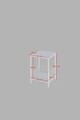 Masuta, Hanah Home, Pk-0026, 45x58x38 cm, PAL, Alb/Negru