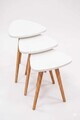 Set masute 3 piese, Hanah Home, Peka452, PAL, Alb / Natural