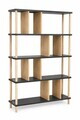 Corp biblioteca, Hanah Home, Peka-0045, 90x137x20 cm, PAL, Antracit / Stejar