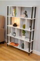 Corp biblioteca, Hanah Home, Peka-0045, 90x137x20 cm, PAL, Alb/Negru